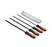 4 Pièces Kit Affutage Chaine Tronconneuse Avec Porte-Documents, Lime Tronconneuse (3,2 mm, 4,0 mm, 4,8 mm, 5,5 mm) Avec Poignée Ergonomique, Aiguiseur Chaine Tronconneuse