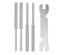 4 Pièces Kit de Garde-corps de Terrasse en Acier Inoxydable 1/8 Po | Tension du Câble par Filetage, Usage Intérieur Diy, Finition Argentée, Robuste et Solide