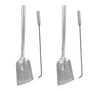 4 Pièces Kit D'outils en Fer avec Pelle, Tisonnier et Pinces | Rangement Suspendu, Prise Ergonomique, Adapté au Bois Briquettes, pour Foyer, Poêle, Feu de Camp et Four à Pizza