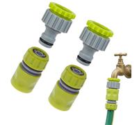 4 Pieces Kit Raccord Robinet Tuyau Arrosage Adaptateur Robinet 1/2 3/4 Pouces 2 en 1 Connecteur Robinet Raccord Rapide 1/2 Pouces Deux Voies Nez de Robinet Embout Tuyau Adaptateurs Irrigation Jardin