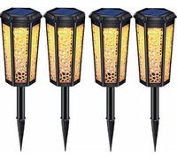 4 pièces Lampes solaires de jardin, Lampes solaires pour jardin extérieur, LED Lampes solaires de jardin Décoration Lanterne solaire étanche IP65 pour extérieur terrasse pelouse chemin