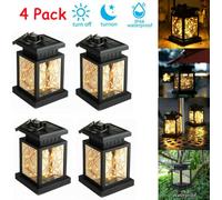 4 pièces Lanterne solaire d'extérieur Suspendue Lanterne solaire de jardin Décoration Lumière solaire