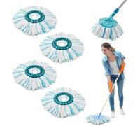 4 Pièces Leifheit Têtes de Rechange Clean Twist Disc Mop Micro Kit, Système à 2 Fibres Balai Leifheit Serpillière Franges