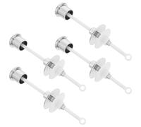 4 Pièces Levier de Chasse D'eau à Tirer Argenté 10mm Filetage | Finition Chrome Éclatante et Miroir, Compatible Bouton Simple Chasse, pour Réparations Domiciliaires