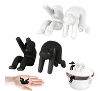 4 Pièces Leviers de Couvercle en Silicone Anti-Débordement Ouvre Couvercle Universel Résistant à la Chaleur Protection Anti-Éclaboussures pour Casseroles et Poêles Noir & Blanc