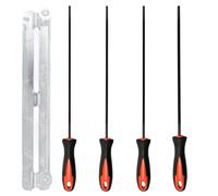 4 Pièces Lime pour Chaîne de Tronçonneuse avec Support, Limes Rondes 3,2/4/4,8/5,5 mm avec Manche, Lime Métal Haute Résistance, Affûteur Manuel pour Chaîne Tronçonneuse Jardin et Bricolage