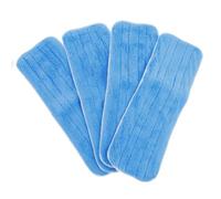4 Pièces Lingette de Rechange pour Balai Plat en Tissu Bleu | Installation Rapide, Forte Absorption D’eau, Séchage Rapide, pour Sol en Marbre et Usage Domestique