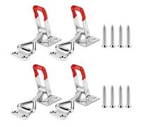 4 Pièces Loquet à Bascule en Métal Réglable avec 8 Vis pour Fixation | Pour serrage, fixation, menuiserie, bricolage, atelier et usage quotidien