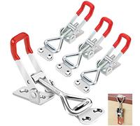 4 pièces Loquet à Bascule, Fermeture à Levier, Loquet de Serrage Réglable, Sauterelles Bascule Pince, Capacité de Maintien 100 kg, pour Fixation et Serrage, pour Armoires, Portes, Valises