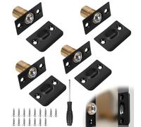 4 Pièces Loquet à Bille de Porte Loqueteau à Bille Roller Ball Meubles Loquet de Porte Réglable Fermeture à Bille Verrou de Boule de Porte Fermoir Loquet Bille pour Porte avec Vis (Noir)