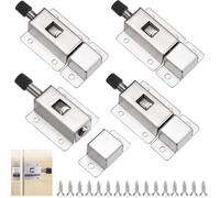4 Pièces Loquet A Ressort Automatique Targette De Porte Avec 24 Vis Loquet Porte Inox Verrou A Ressort Targette De Porte Loq[CA70]