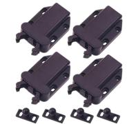4 Pièces Loquet de Placard Ressort Serrure Porte, Verrou Invisible | Fixation par Vis Outil, ABS Robuste, Surface Lisse Chanfreinée, Ouverture Silencieuse, pour Meubles la Cuisine