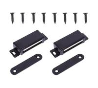 4 Pièces Loquet Magnétique Cuisine en Acier Inoxydable Noir | Fermoir Puissant, Ouverture Facile, Usage pour Tiroir et Armoire, Maintien Fermé, Finition Noire