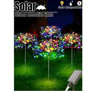 4 pièces Lumière solaire de feux d'artifice - 240/320 LED, 8 effets clignotants, lumière de jardin étanche, 1 pièce 60/150/240/360 LED Lumière de paysage pour fêtes, convient pour les jardins, les cou