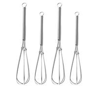 4 Pièces Manuel en Acier Inoxydable, Compact, Multifonction | Argenté, Contrôle Précis à Main, pour Cuisson et Pâtisserie, Léger, Poignée Compacte