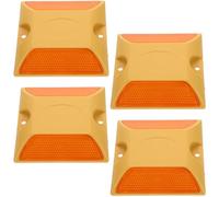 4 Pièces Marqueur de Chaussée en Plastique Réfléchissant | Installation Facile, Guidage Routier, Haute Visibilité, Résistant à L’usure, pour Allées et Parkings