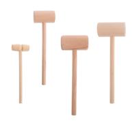 4 Pièces Marteau à Crabe en Bois, Mini Maillet | Bois Beige, Prise Confortable et Usage , Outil Cuisine, Dessert et Crustacés
