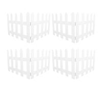 4 Pièces Mini Clôture en Bois Blanc pour Sapin de Noël, Ambiance Noël | Format 40x30x0,5cm, Piquets Repositionnables pour Vitrines, Maisons Miniatures et Scènes de Village ou Ferme