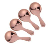 4 Pièces Mini Cuillère Ronde Compacte en Acier Inoxydable | Facile à Nettoyer, Design Ergonomique, Résiste aux Taches, Usage Maison et Table, pour Ingrédients de Pâtisserie