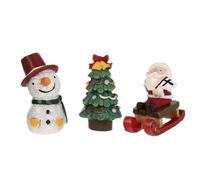 4 pièces Mini Décoration Paysagère en Résine Ambiance Noël | Motifs Bonhomme de Neige, Père Noël, Traîneau ou Sapin, Couleurs Variées, Bords Non Coupants, Entretien Style Aléatoire