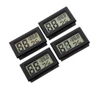 4 Pièces Mini Hygromètre Thermomètre Numérique D’imprimante 3d | Affichage Numérique Clair, Montage Encastré Rectangulaire, Plastique Noir, Suivi Fiable pour Boîtes et Conteneurs Étanches