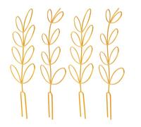 4 Pièces Mini Treillis de Support pour Plantes en Pot, 12 Pouces | Feuillage de Feuille, Tiges à Anneaux Superposés, Usage Intérieur Bureau