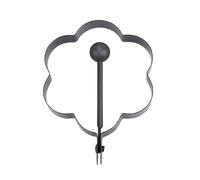 4 Pièces Moule à Œufs Frits Noir Fleuri en Acier Inoxydable | Quatre Anneaux Poignée, Préparation Rapide, Cuisson sur Plaque, Limite les Débordements, pour Familles