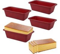 4 Pièces Moule Cake Silicone Rectangulaire 15.5 x 8.5 x 4.5cm | Moule à Cake Silicone Petit Moule a Cake à Revêtement Antiadhésif pour le Pain,les Toasts,les Snacks et Bien Plus Encore
