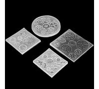 4 Pièces Moules Forme Engrenage Silicone Steampunk pour Gâteau Fondant DIY 3D Chocolat