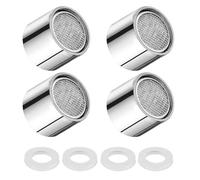 4 Pièces Mousseur Robinet M22, Aérateurs de Robinet avec 4 Joints Filtre avec Boîtier en Laiton Chromé Filetage Intérieur Économiseur d'eau pour Robinet Lavabo de Cuisine et Salle de Bain