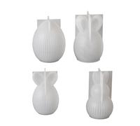 4 Pièces Oeufs de Pâques Rayés Lièvre Moules en Silicone Polyvalents Moules à Bougies en Silicone pour Résine Époxy Bougie Faite à la Main Savon Rayé Oocytes Conies Élastomère Moulage