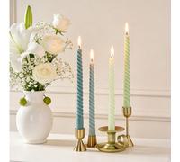4 pièces par set, bougies longues en spirale de 24,9 cm. Le set comprend quatre bougies longues en spirale. Décoration de la maison, disponible en différentes couleurs comme le rouge, le bleu et le ve