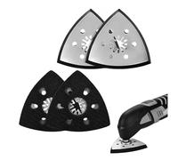 4 pièces Patin ponceuse triangulaire, Triangle patin de ponçage, 93mm Plateau de ponçage outil multifonction, Plateau ponceuse triangulaire, pour Bois, Plastique Dur Ponçage Outil (93mm)
