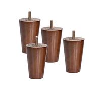 4 Pièces Pattes de Meubles Pieds de Table en Bois Massif Meubles de Remplacement Cône Droit Coniques Pieds pour Canapé Lit Armoire Chaise Meubles Jambes,M8 Vis,Noyer(10cm)