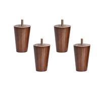 4 Pièces Pattes de Meubles Pieds de Table en Bois Massif Meubles de Remplacement Cône Droit Coniques Pieds pour Canapé Lit Armoire Chaise Meubles Jambes,M10 Vis,Noyer(12cm)