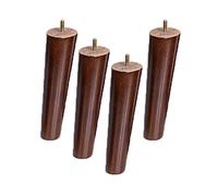 4 Pièces Pattes de Meubles Pieds de Table en Bois Massif Meubles de Remplacement Cône Oblique Coniques Pieds pour Canapé Lit Armoire Chaise Meubles Jambes,M8 Vis,Noyer(30cm)