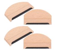 4 Pièces Peigne Anti-boulochage pour Vêtements en Bois et Acier, Beige | Élimination des Boules de Poils des Pulls, pour Laine et Tissu Fin, Usage Maison ou Retouches Mobiles