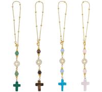 4 pièces, pendentifs en forme de croix en cristal pour voiture