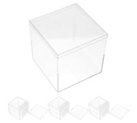 4 Pièces Petite Boîte Transparente en Acrylique Couvercle | Boîte Présent Claire, Vue Rapide du Contenu, pour Bracelets, Chips, Bars et Préparations de Fête