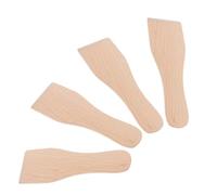 4 Pièces Petite Spatule Cuisine en Bois, Racloir à Crème | Bois de Hêtre, Surface Robuste, Étalage et Grattage, Usage Pâtisserie, Pizza, Barbecue, Couleur Kaki