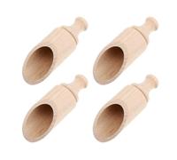 4 Pièces Petites Cuillères à Thé en Bois, Ergonomiques
