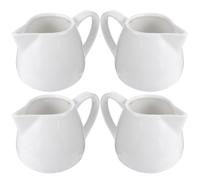 4 Pièces Pichet à Lait Café en Céramique 50ml Blanc, Poignée | Réutilisable et Léger, Facile à Nettoyer, pour Salade Servie ou Beurre Chaud, Format Compact