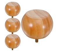 4 Pièces Pied de Meuble en Bois Rond, Rehausseur Moderne | Bois Brut Peinturable, Installation Facile, Style Rétro Élégant, pour Table, Chaise, Commode et Salon