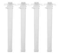 4 pièces Pied de Table Relevable Pliable en Fer, Support Robuste blanc | Montage sans Perçage, Vis et Ferrures Incluses, Réglage Facile sur Sol Irrégulier, pour Studios et Meubles