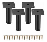4 Pièces Pieds de Meuble, 10 cm Pieds de Meubles Réglables, Pieds de Support en Fixation en Métal pour Meubles/Bureau/Cuisine/Ca