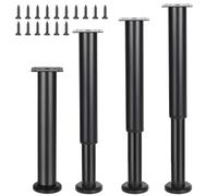 4 Pièces Pieds de Meuble, 25-42cm Pied de Meuble Reglable , pieds de meubles en métal noir, adaptés aux pieds de meubles DIY pour armoires, canapés, tables, chaises, supports TV et tables de chevet