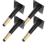 4 Pièces Pieds de Meuble en Métal Noir, Support Stable | Fer, Style Moderne Élégant, Remplacement pour Commode et Table, Finition Noire Sobre, Usage Bricolage