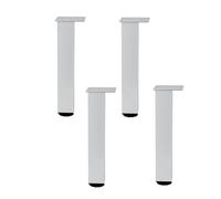 4 Pièces Pieds de Meubles Hauteur Réglable,Pieds de Table Metal Pieds de Lit Alliage D'aluminium,Tube Carré Pieds D'Armoire,Pieds De Cuisine,pour Canapé, Lit,avec Vis,argent (30cm)