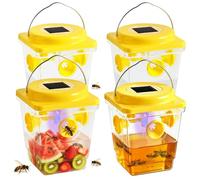 4 Pièces Piege a Frelon Asiatique Piège Guepe Selectif Extérieur Entonnoir Nasse Reine Anti Frelons et Guêpes Sélectif Réutilisables Pieges en Plastique pour Jardin Terrasse Piscine Camping (Jaune)