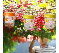 4 pièces Piège à mouches des fruits réutilisable suspendu, convient pour le contrôle des nuisibles en cuisine et au verger, sans électricité requise, matériau plastique, applicable pour le jardin et l